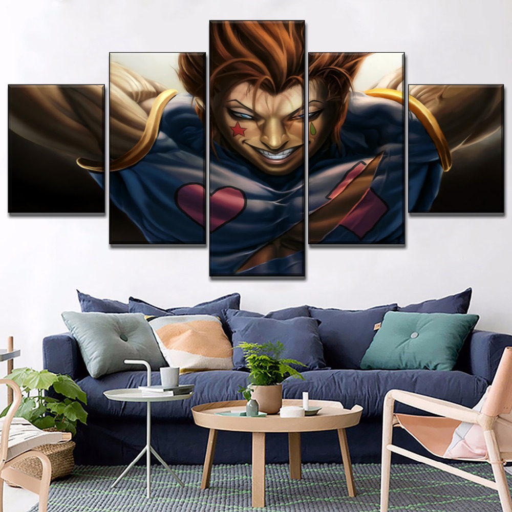 Modern Home Decorative Wall Draw Canvas Print Type Modular Style Picture 3 Panel Hisoka Poster Anime Hunter X Painting - 3