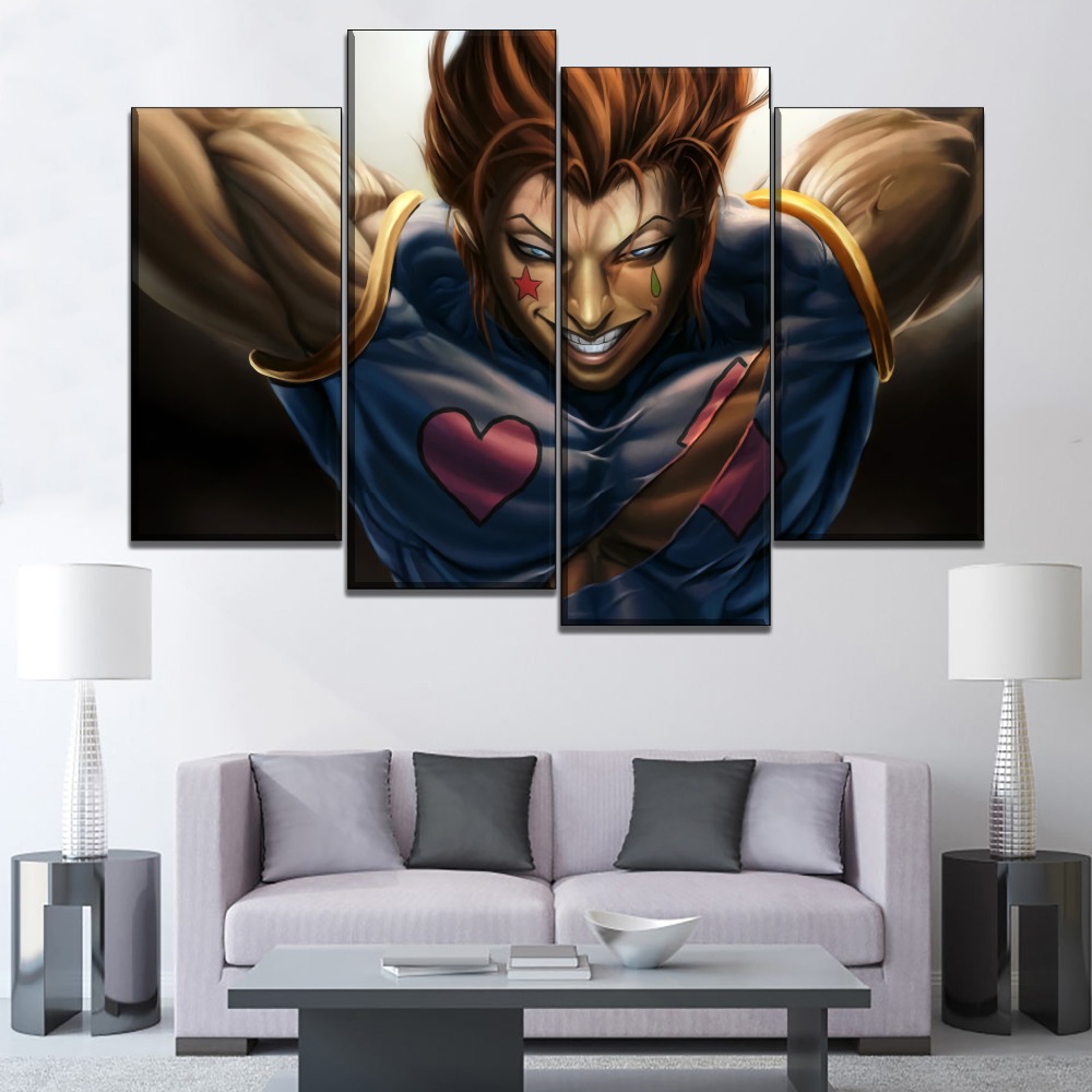 Modern Home Decorative Wall Draw Canvas Print Type Modular Style Picture 3 Panel Hisoka Poster Anime Hunter X Painting - 2