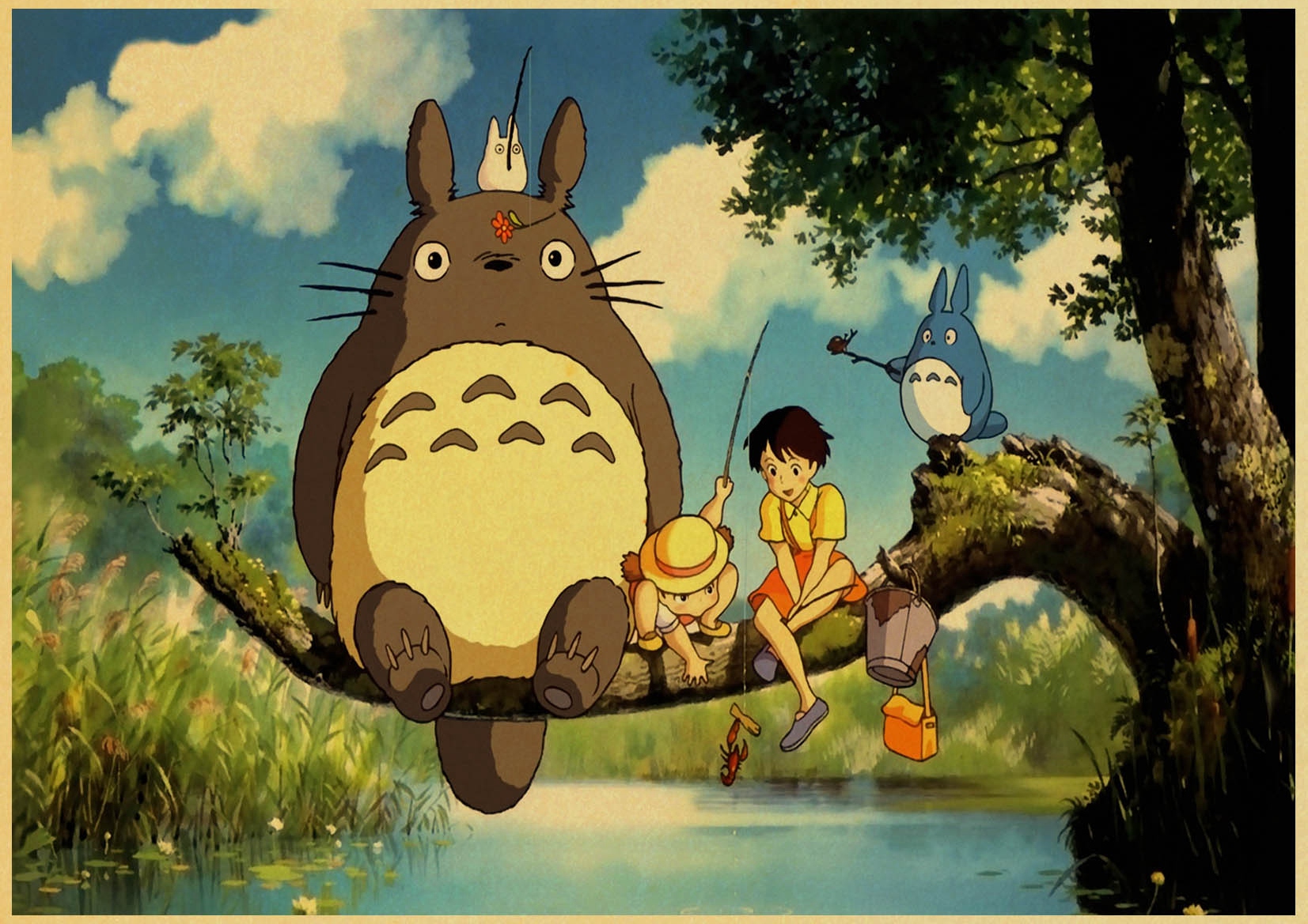 Hayao Miyazaki Anime My Neighbor Totoro Poster For Room Decor Kraft Paper Vintage Printed Posters Art Wall Stickers Painitng - 6