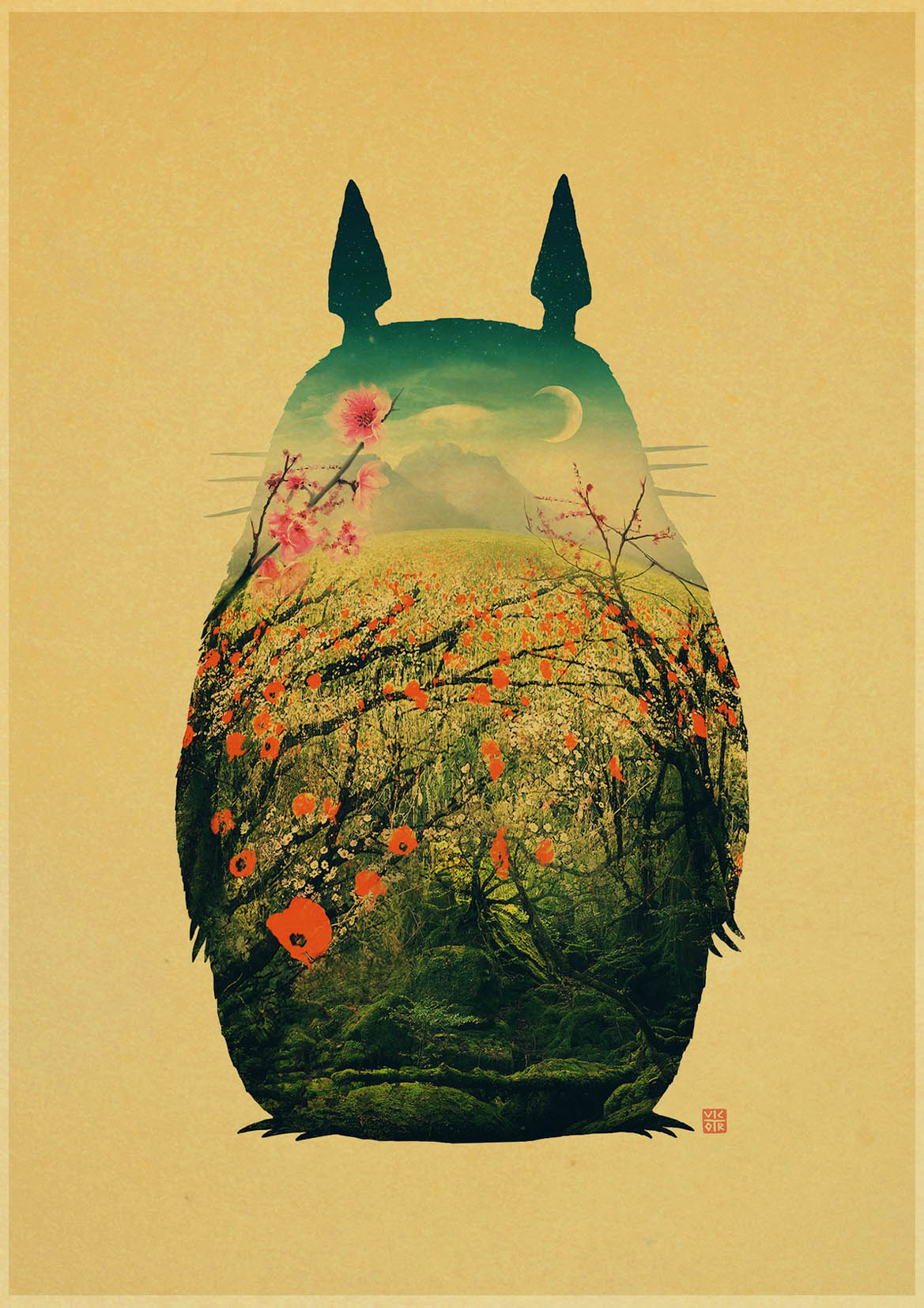 Hayao Miyazaki Anime My Neighbor Totoro Poster For Room Decor Kraft Paper Vintage Printed Posters Art Wall Stickers Painitng - 5