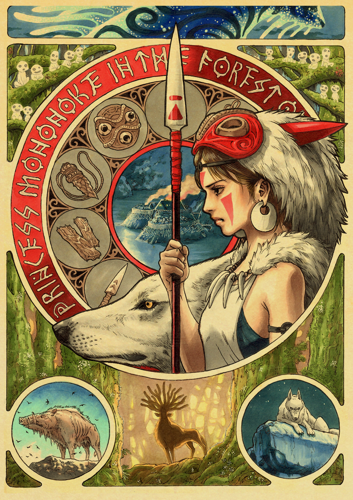 Hayao Miyazaki Vintage Retro Kraft Paper Poster Japanese Anime Cartoon Children's Room Decorative Painting Posters - 5