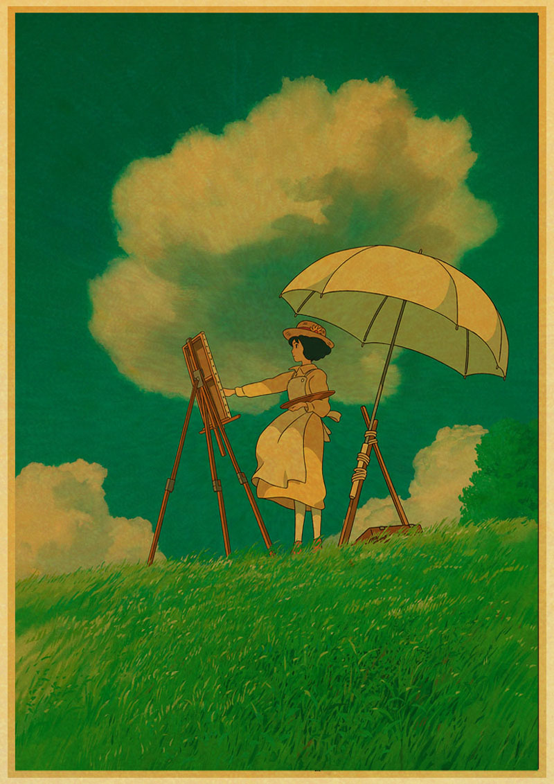 Japanese Anime Miyazaki Hayao Vintage Posters For Home Decor Kraft Paper Poster Wall Sticker - 3