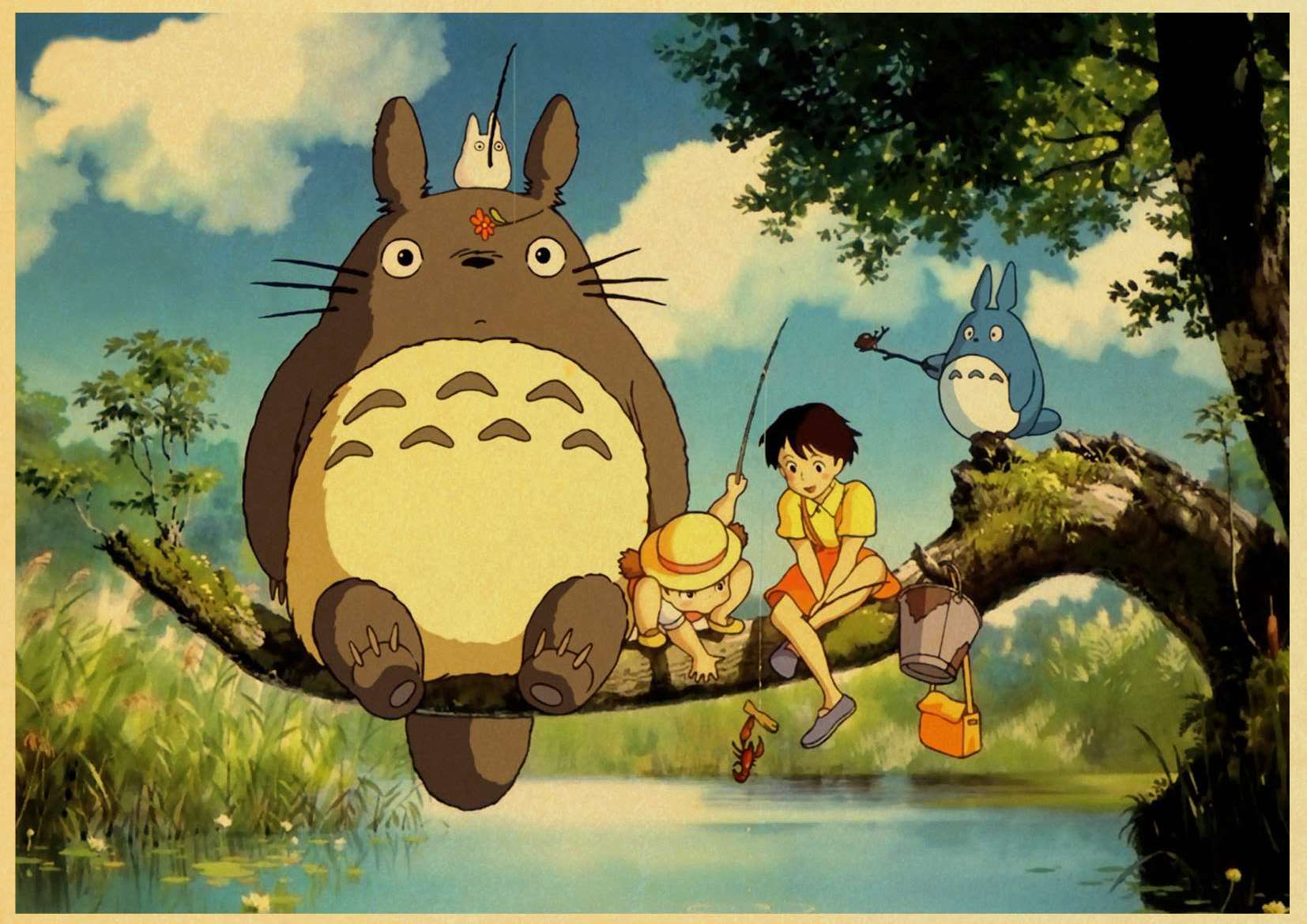Vintage Cartoon Anime Poster Hayao Miyazaki Totoro Painting Cafe Kid Home Decor Art Kraft Paper Wall Sticker - 6