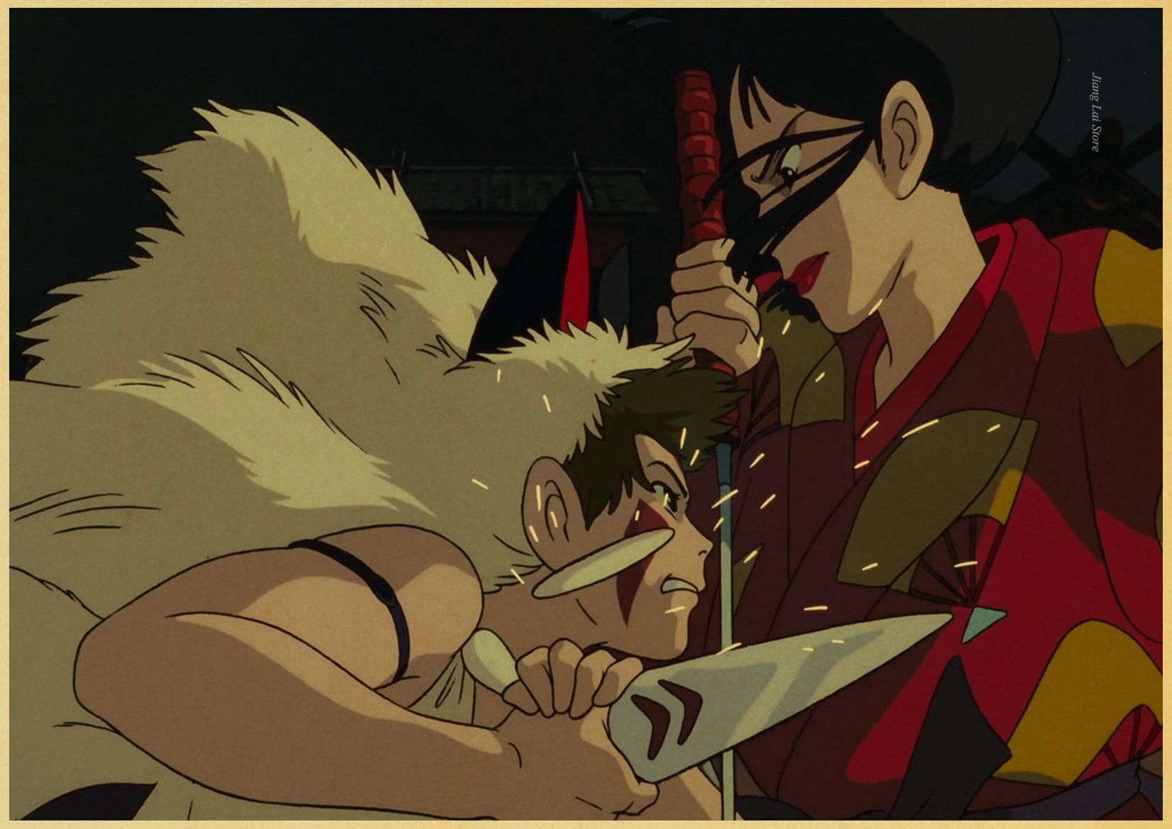 Miyazaki Hayao Princess Mononoke Retro Poster Vintage Wall Decor For Home Bar Cafe Kid Room - 5