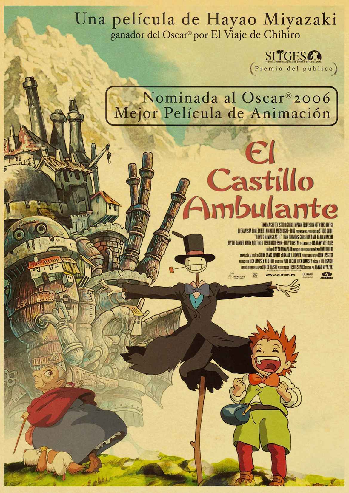 Miyazaki Hayao Movie Howl's Moving Castle Retro Poster Vintage Wall Decor For Home Bar Cafe - 5