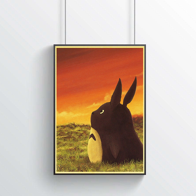 Hayao Miyazaki Classic Anime Movie Totoro Poster Children Room Decor Kraft Paper Vintage Printed Posters Art Wall Stickers - 6