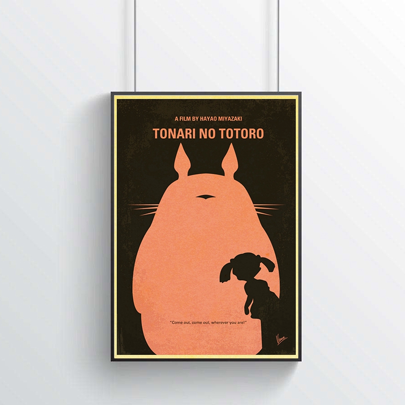 Hayao Miyazaki Classic Anime Movie Totoro Poster Children Room Decor Kraft Paper Vintage Printed Posters Art Wall Stickers - 4