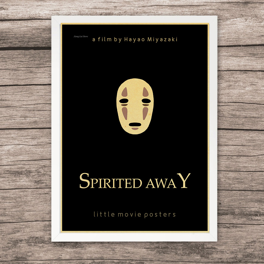 Cartoon Anime Hayao Miyazaki Spirited Away Vintage Poster Retro Painting Home Room Decor Kraft Paper Wall Stickers - 3