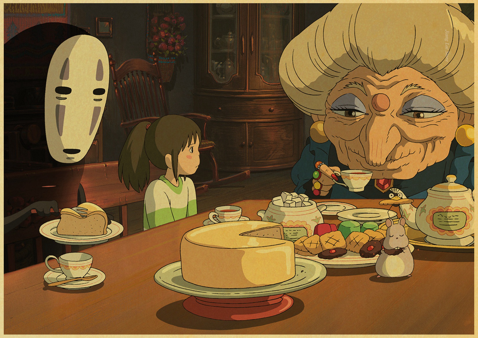 Miyazaki Hayao Spirited Away Retro Poster Vintage Wall Decor For Home Bar Cafe - 6