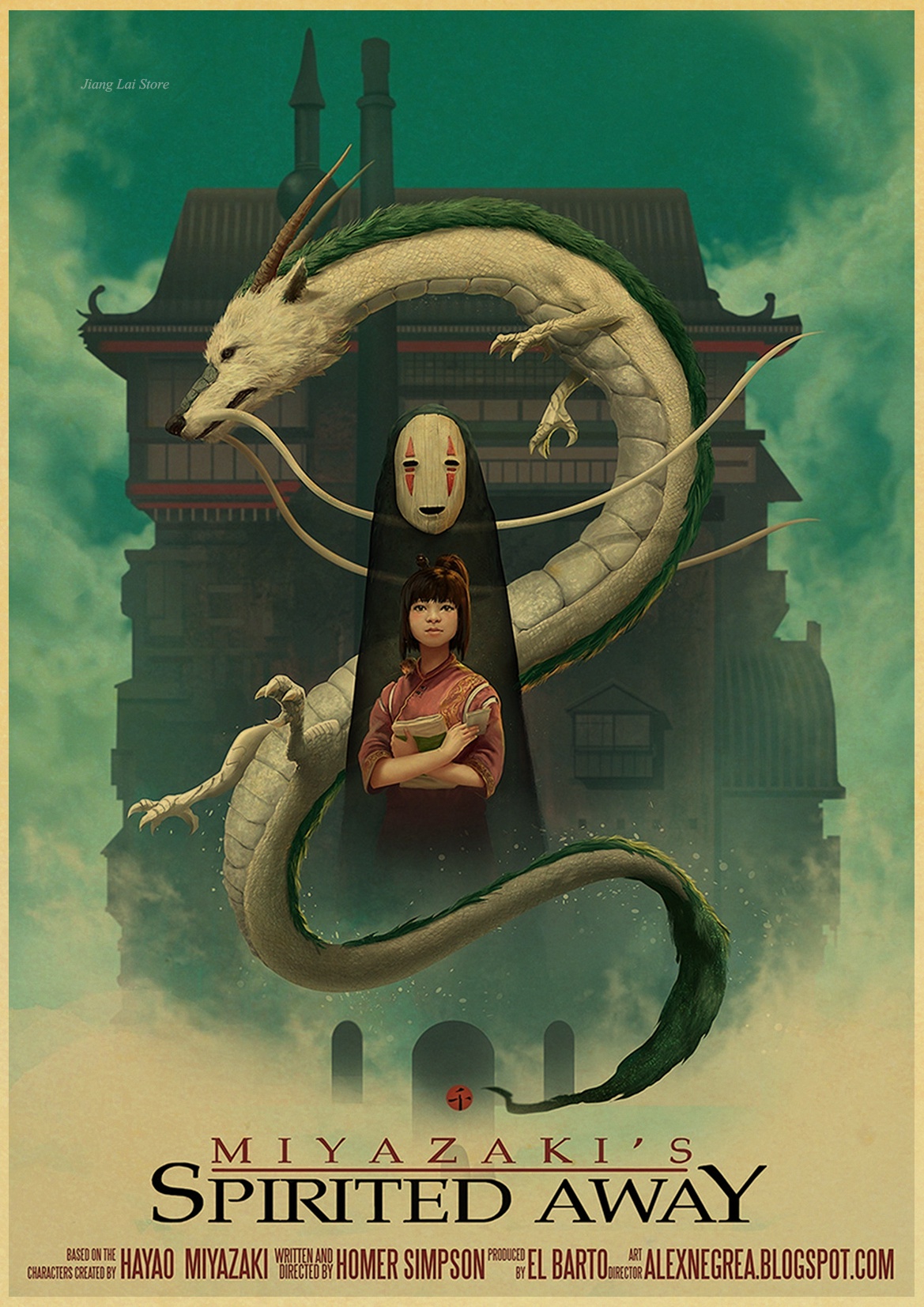 Miyazaki Hayao Spirited Away Retro Poster Vintage Wall Decor For Home Bar Cafe - 5