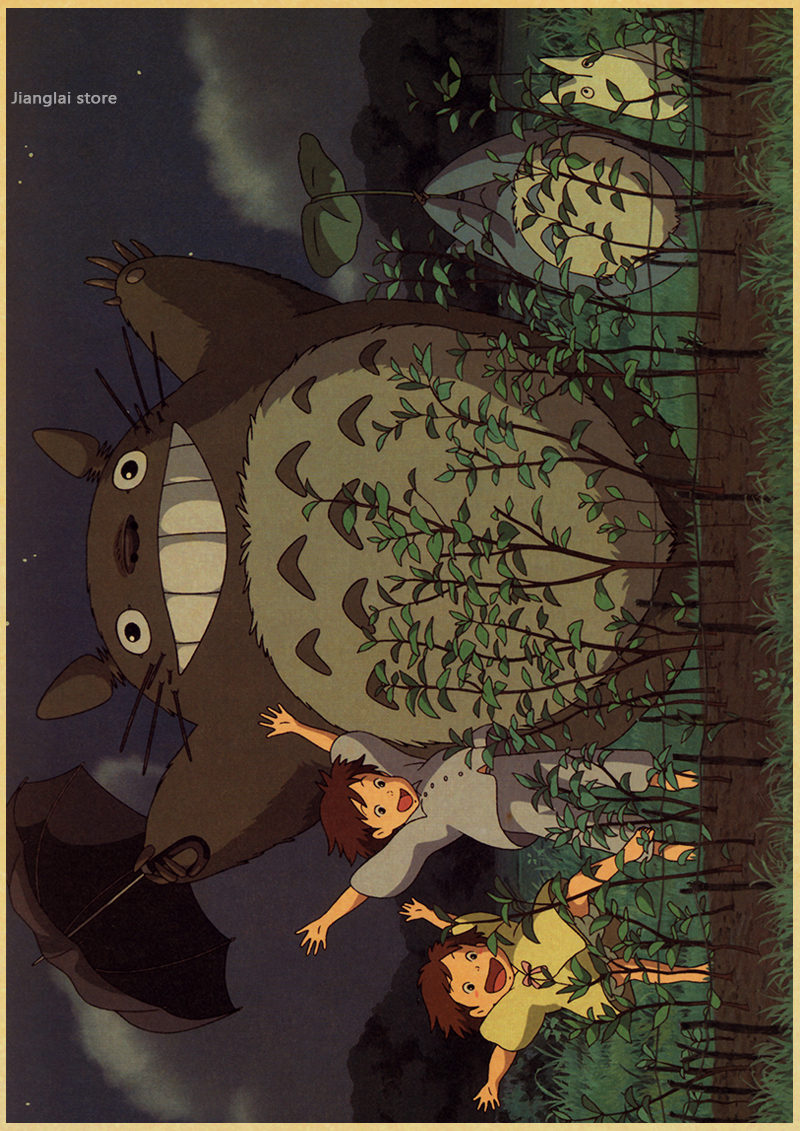De Neighbor Totoro Anime Posters Poster Hayao Miyazaki Kraft Paper Painting Decorative Vintage - 6