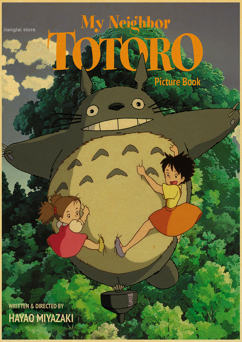 De Neighbor Totoro Anime Posters Poster Hayao Miyazaki Kraft Paper Painting Decorative Vintage - 5