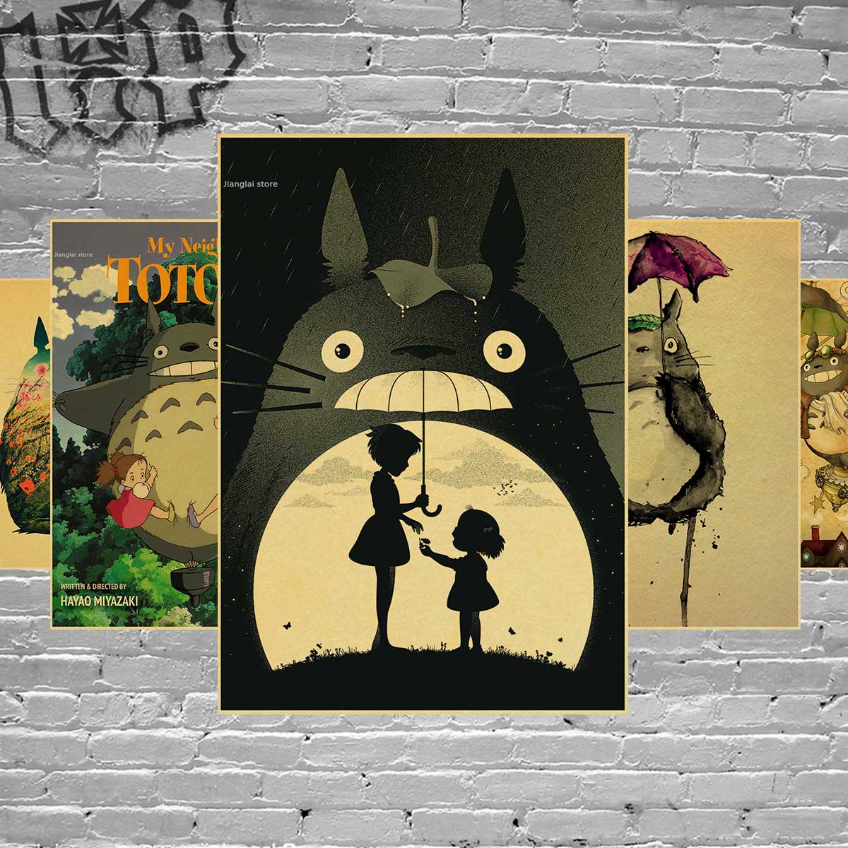 De Neighbor Totoro Anime Posters Poster Hayao Miyazaki Kraft Paper Painting Decorative Vintage - 2