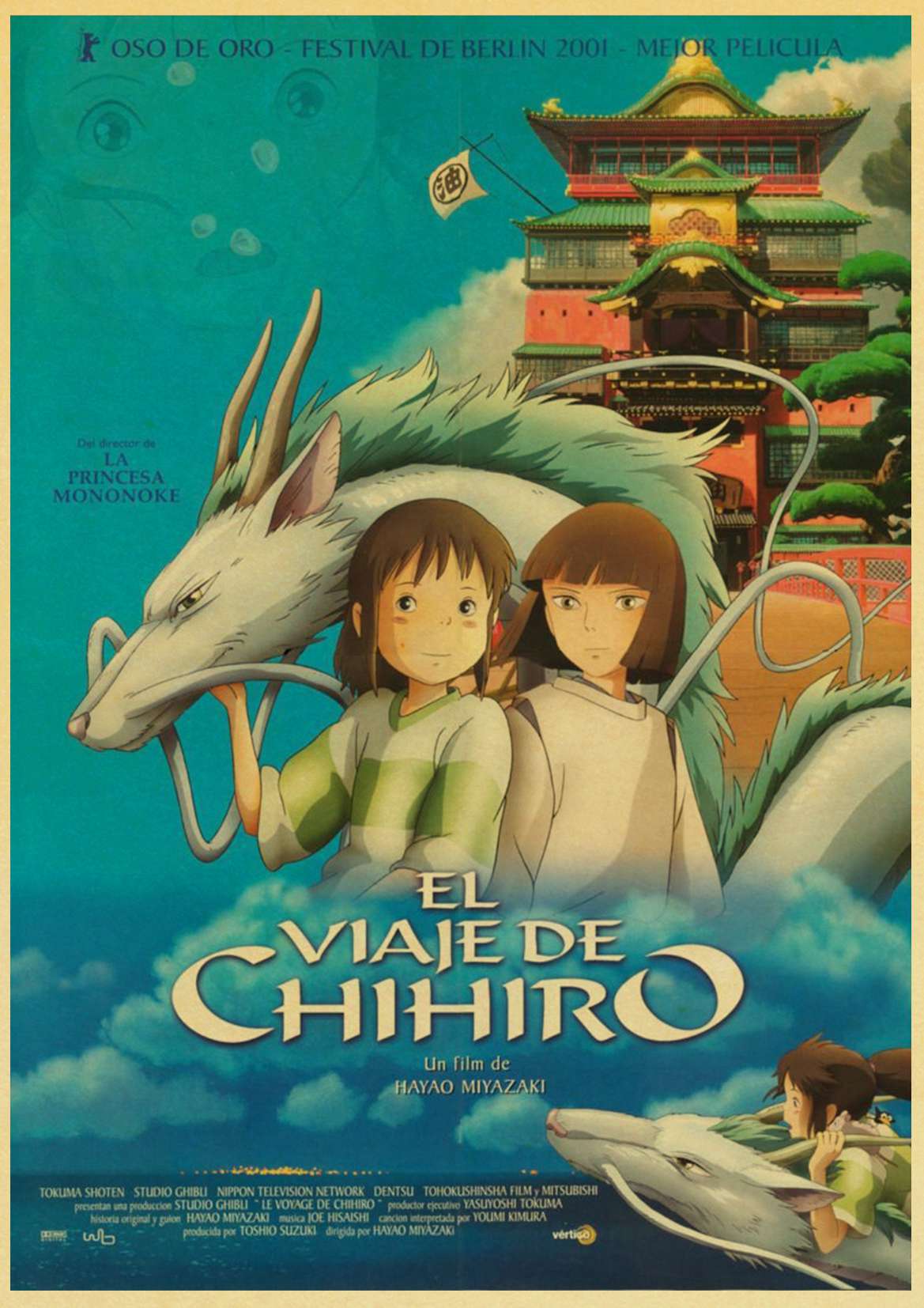 Ghibli Miyazaki Hayao Animation Spirited Away Retro Poster Vintage Wall Decor For Home Bar Cafe Room - 6