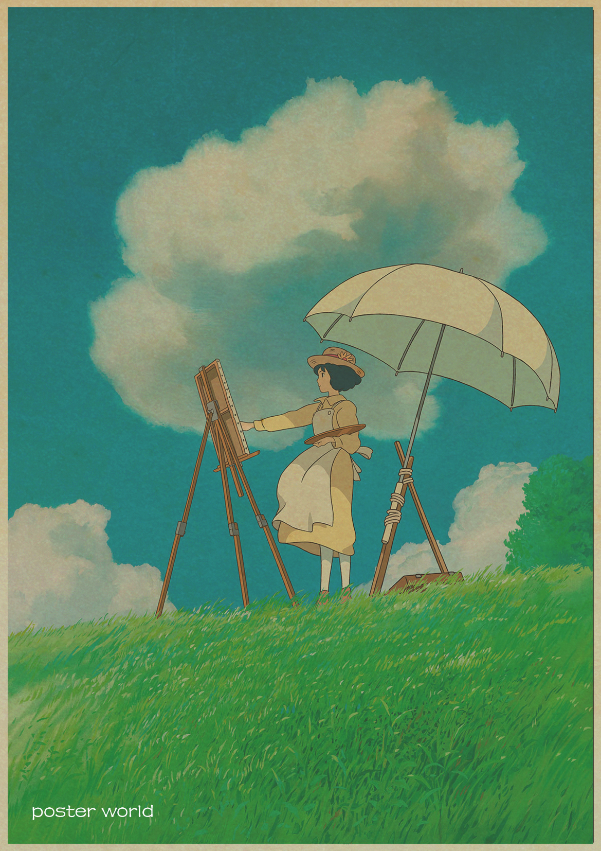 Vintage Cartoon Anime Hayao Miyazaki Totoro Spirited Away Poster Cafe Kid Home Decor Retro Kraft Paper Wall Sticker - 2