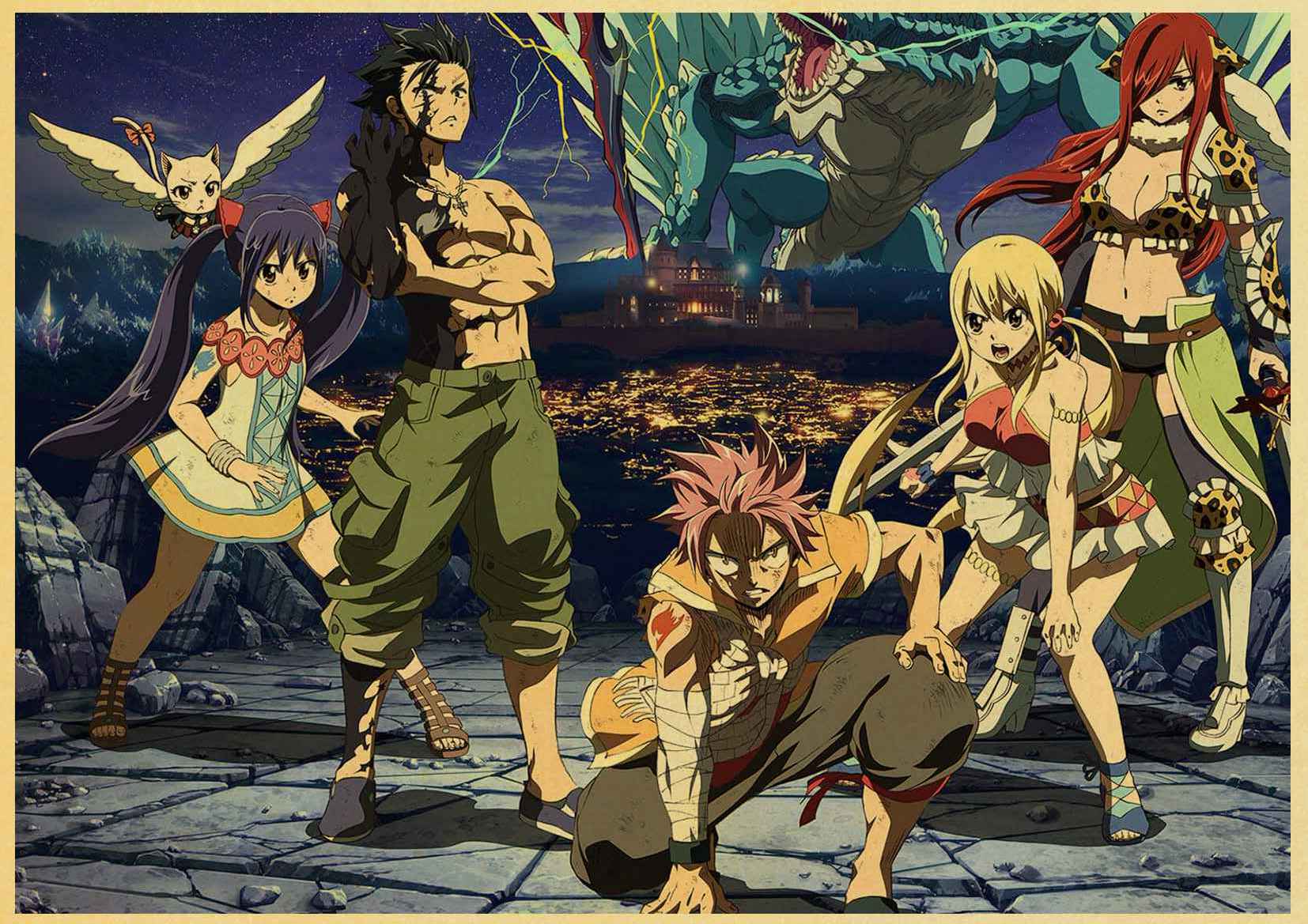 Fairy Tail Posters Anime Wall Stickers Kraft Paper Prints High Definition Home Decoration Vintage Style Room Decor Painting - 3