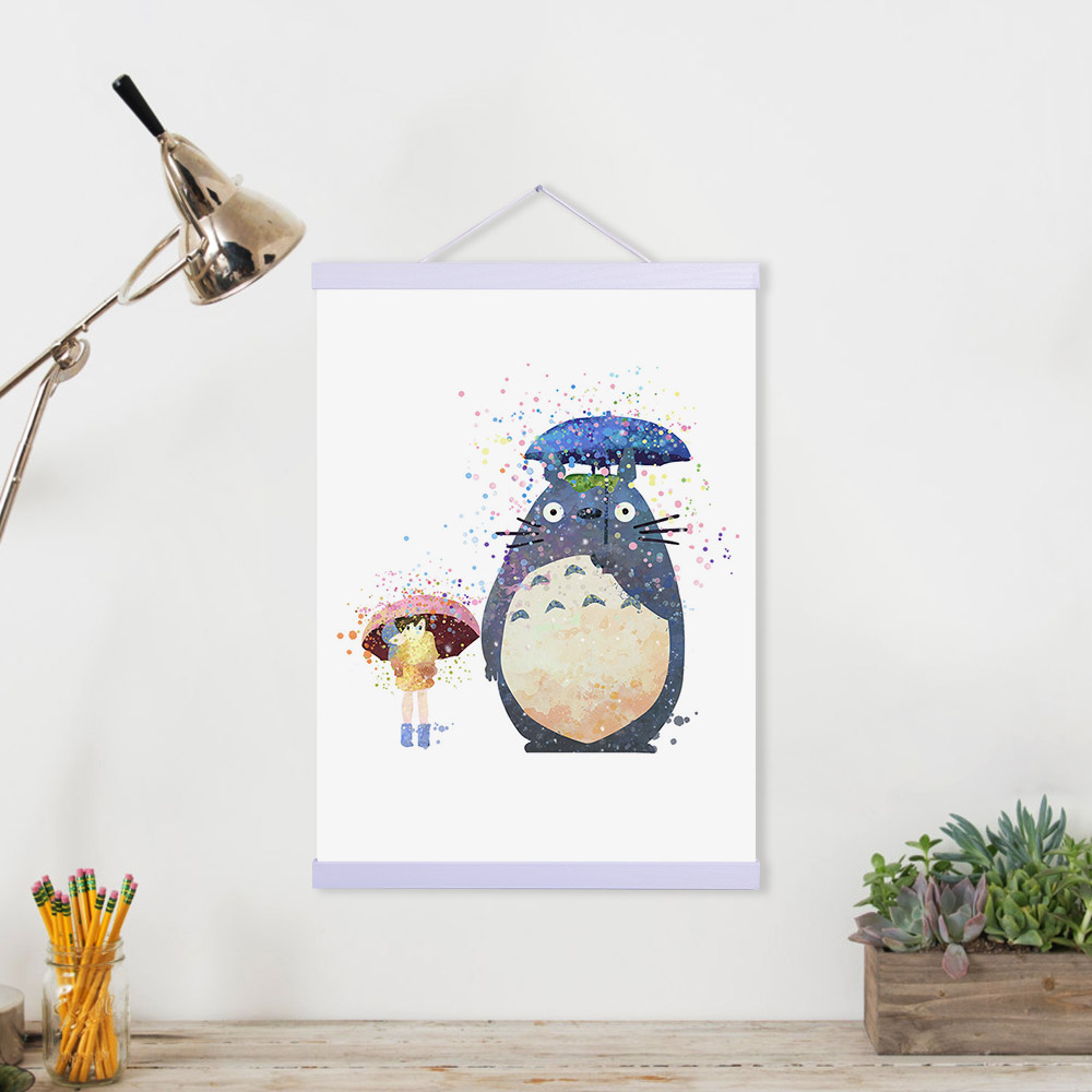 Watercolor Miyazaki Japanese Anime Totoro Movie Posters Prints Kids Baby Girl Room Decor Kawaii Wall Art Picture Canvas Painting - 2