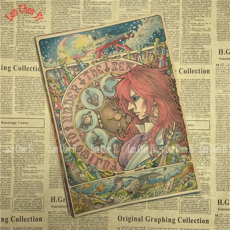 Miyazaki Hayao Painting Art Crafts Home Decor Kraft Paper Poster Vintage Cartoon Anime - 6