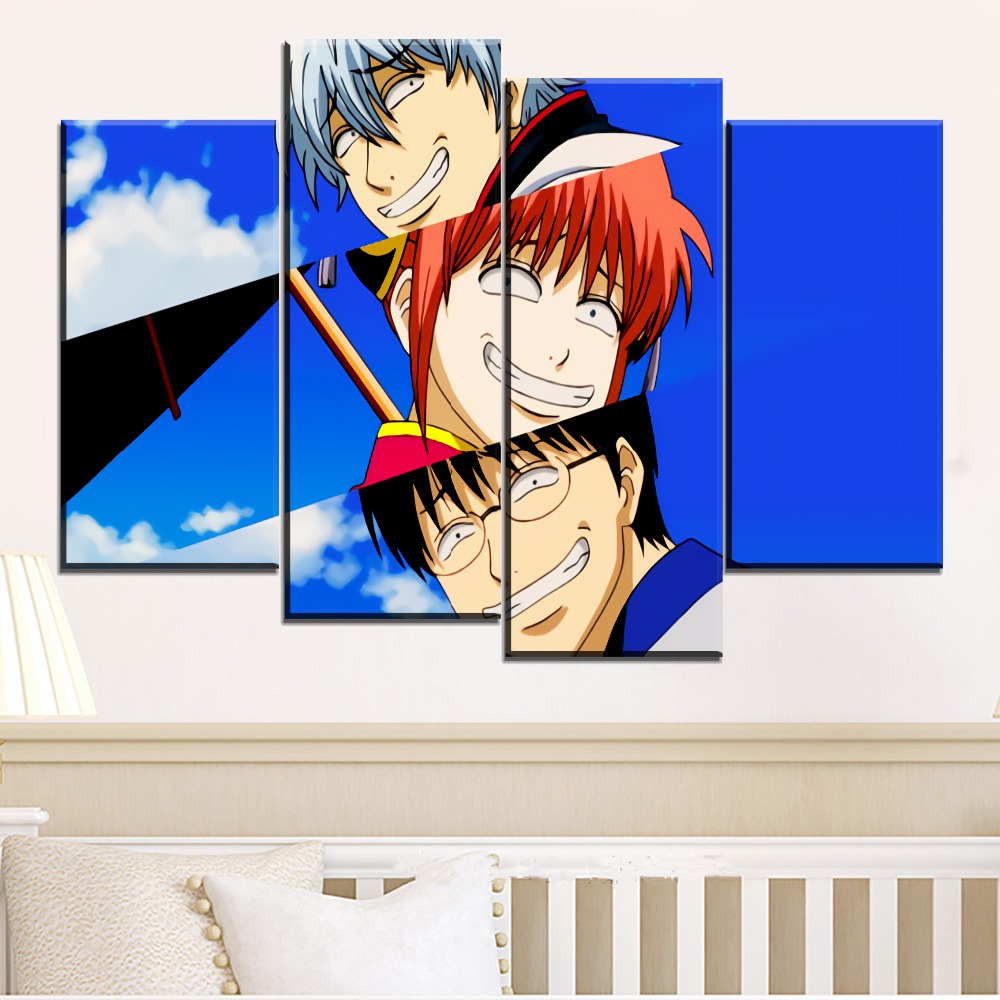 1 Pieces Canvas Painting Anime Character Poster Modern Home Decor Boys Room Wall Art Printing Type Pictures Gintama - 4