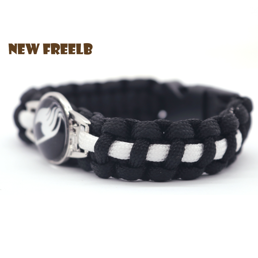Classic Anime Fairy Tail Logo 550 Bracelets Glass Black Color Handmade Jewelry Outdoor Travel Great Gift For Unisex Fan - 3
