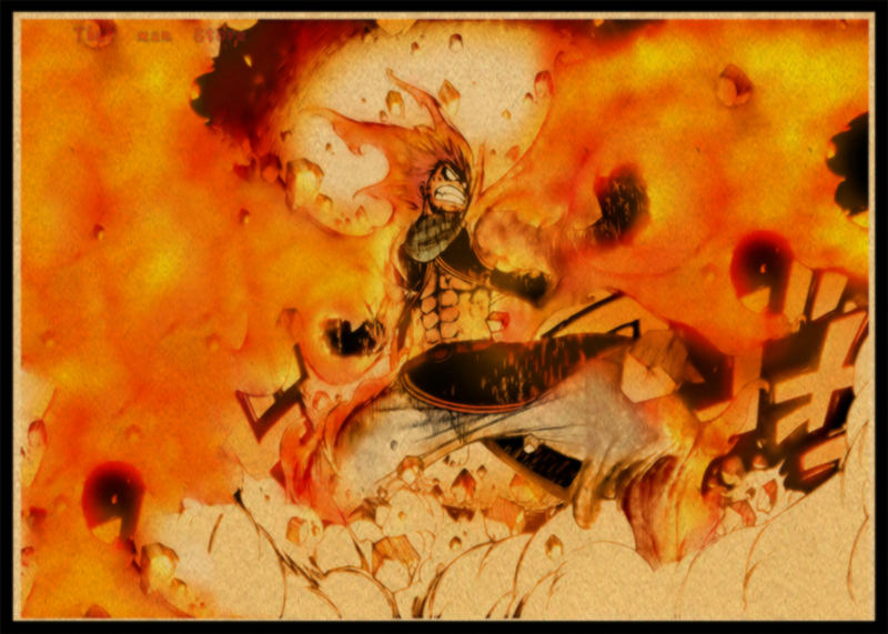 Wall Sticker Vintage Anime Fairy Tail Poster Bar Kids Room Home Decor Cartoon Comics Retro Kraft Paper Decals No Frame - 4