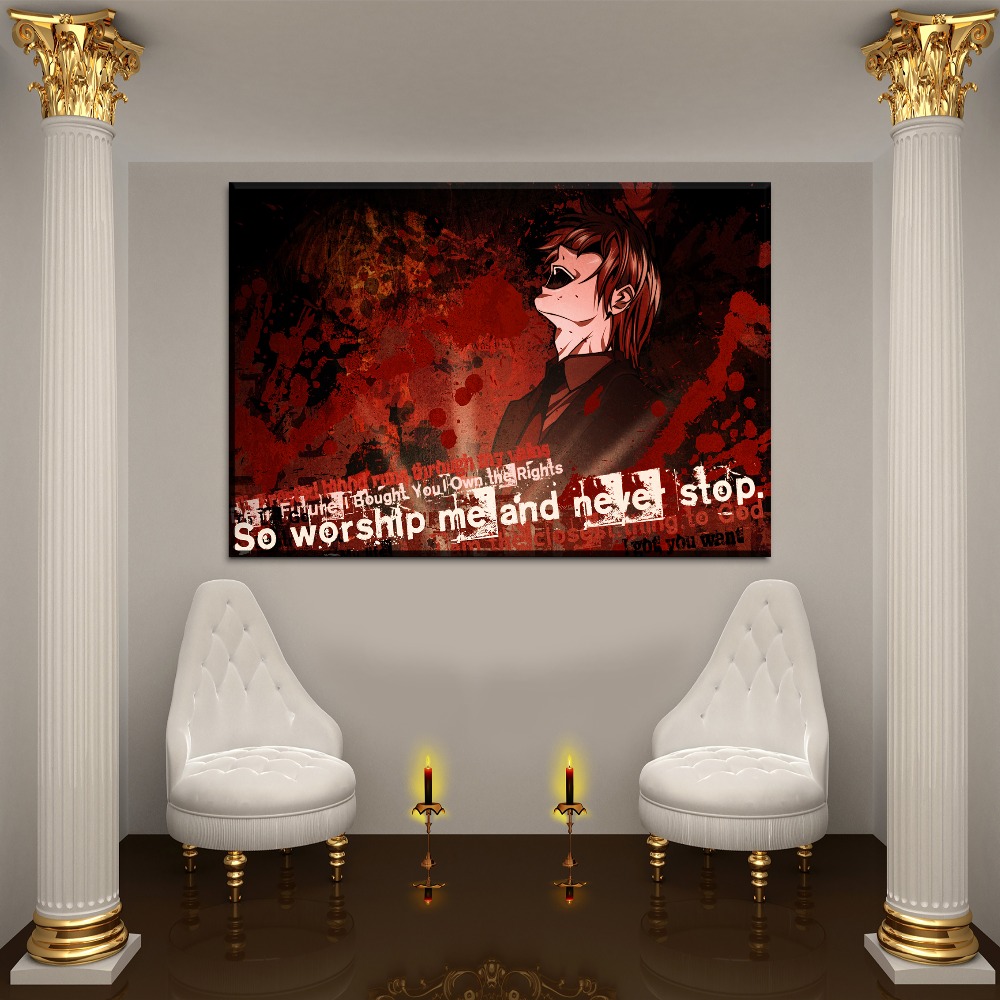 Modern Canvas Painting Hd Prints Type Home Decoration 3 Piece Wall Art Anime Death Note Light Evil Smile For Living Room Artwork - 2