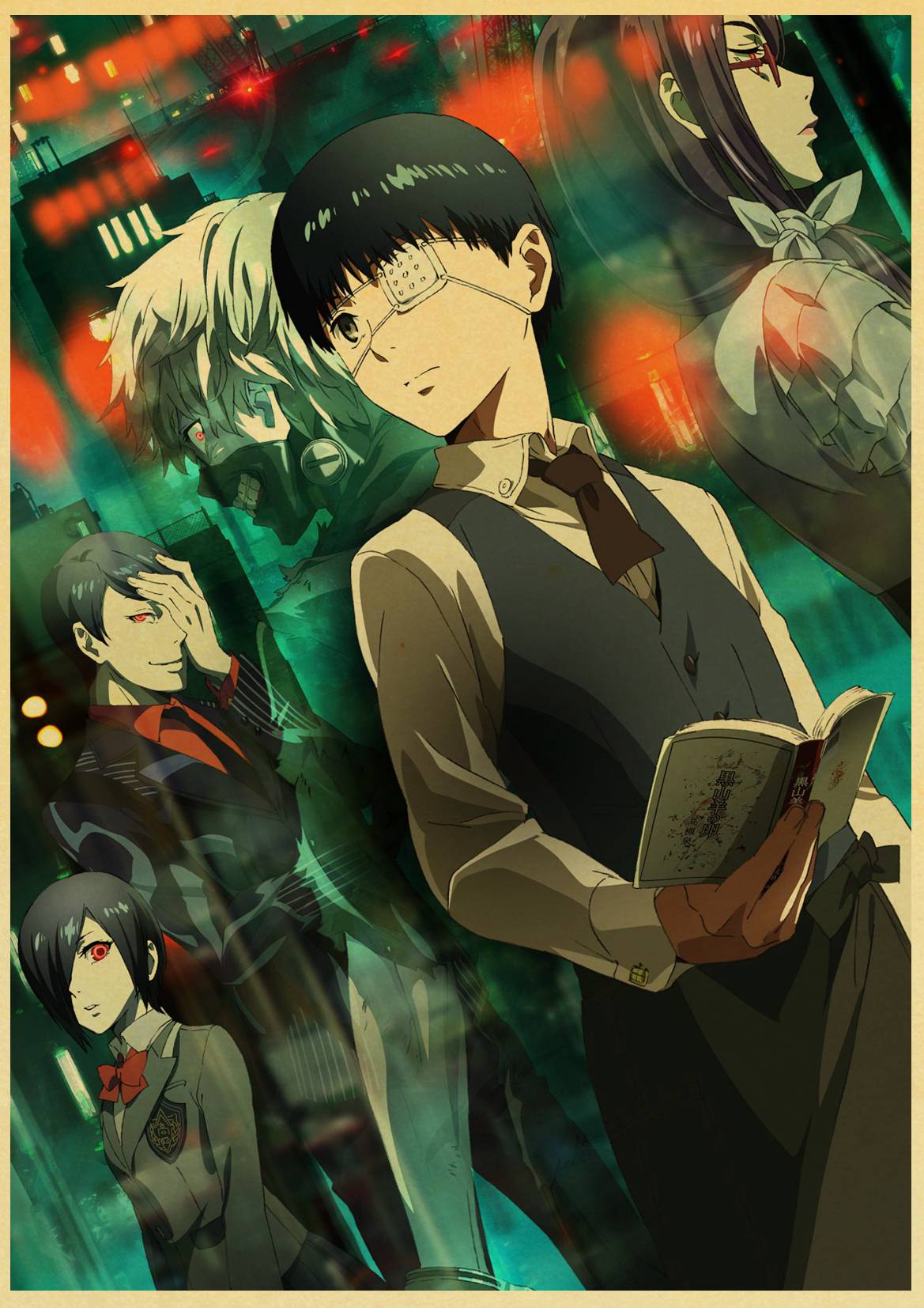 Tokyo Ghoul Anime Vintage Retro Poster Cafe Home Wall Decor Mural Art Decoration - 6