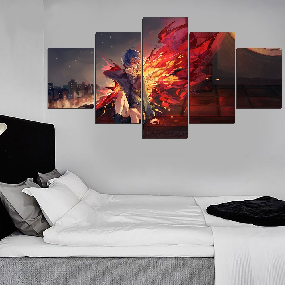 Canvas Pictures Hd Print Type Modern Wall Art Home Decorative Living Room 3 Pieces Anime Tokyo Ghoul Touka Kirishima Painting - 4