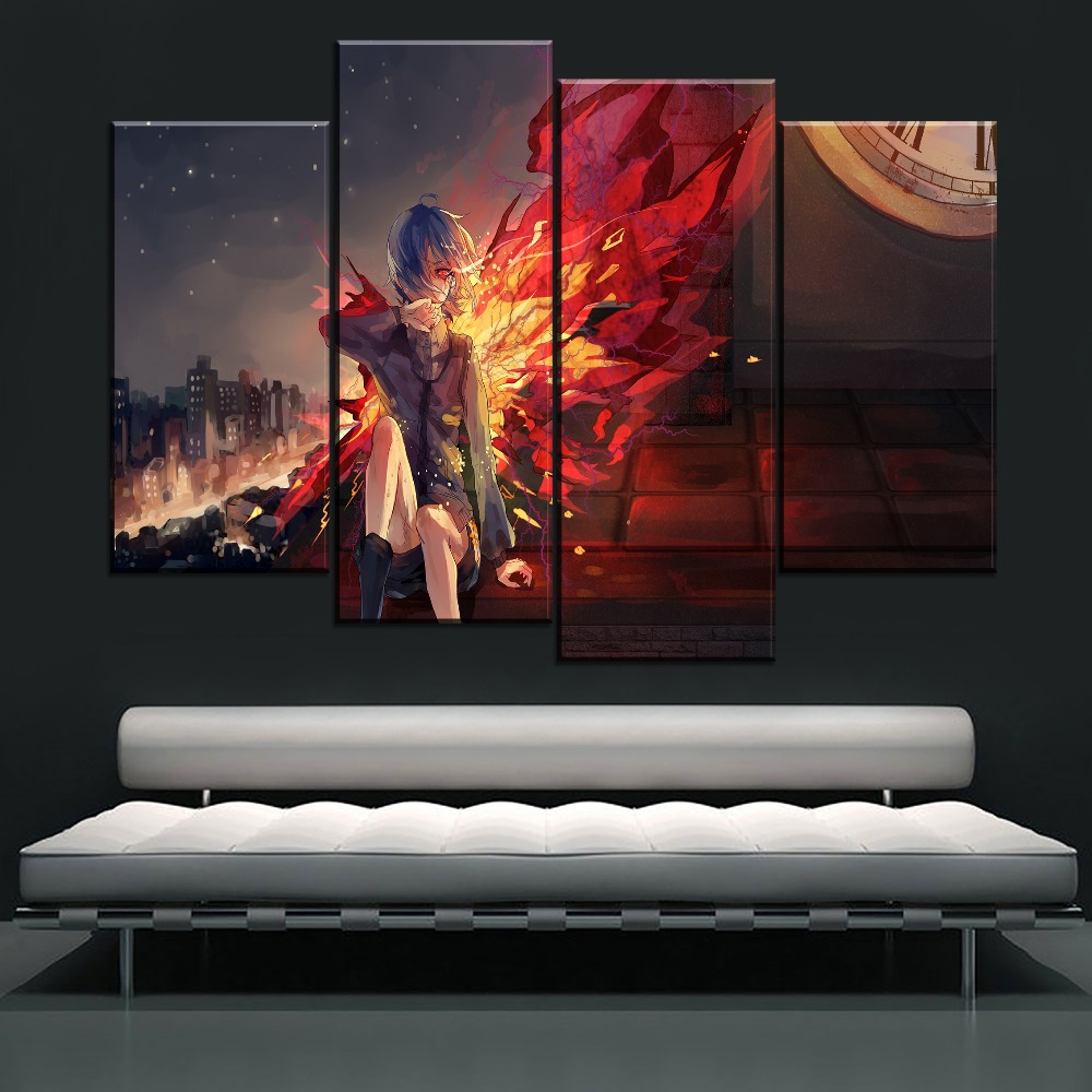 Canvas Pictures Hd Print Type Modern Wall Art Home Decorative Living Room 3 Pieces Anime Tokyo Ghoul Touka Kirishima Painting - 3