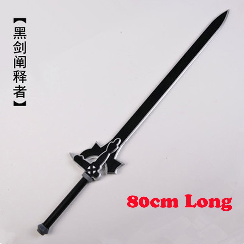 80cm Sword Art Online Sao Kirigaya Kazuto Elucidator Dark Repulser Cosplay Prop Cos Stage Pu Foam Modle Toy Gift - 5