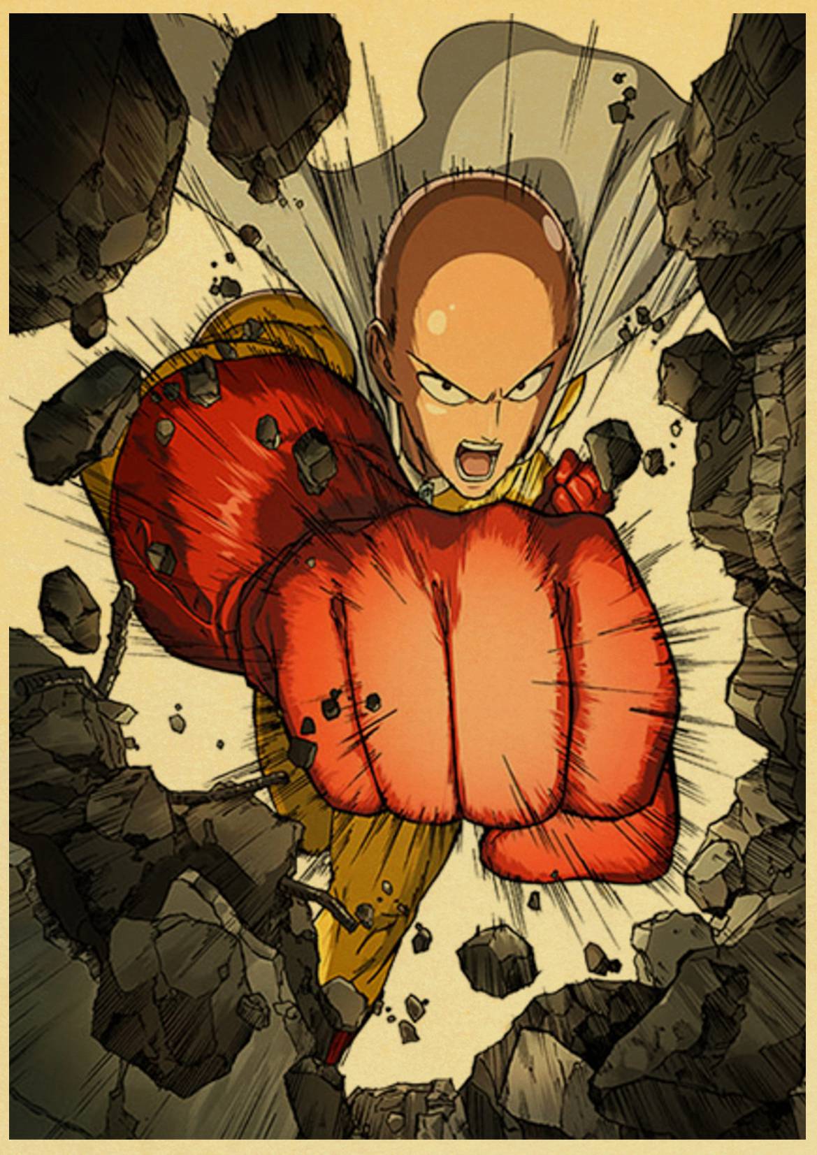 Japanses Anime One Punch Man Saitama Genos Vintage Paper Poster Wall Painting Home Decoration 42x30 Cm 30x21 - 6