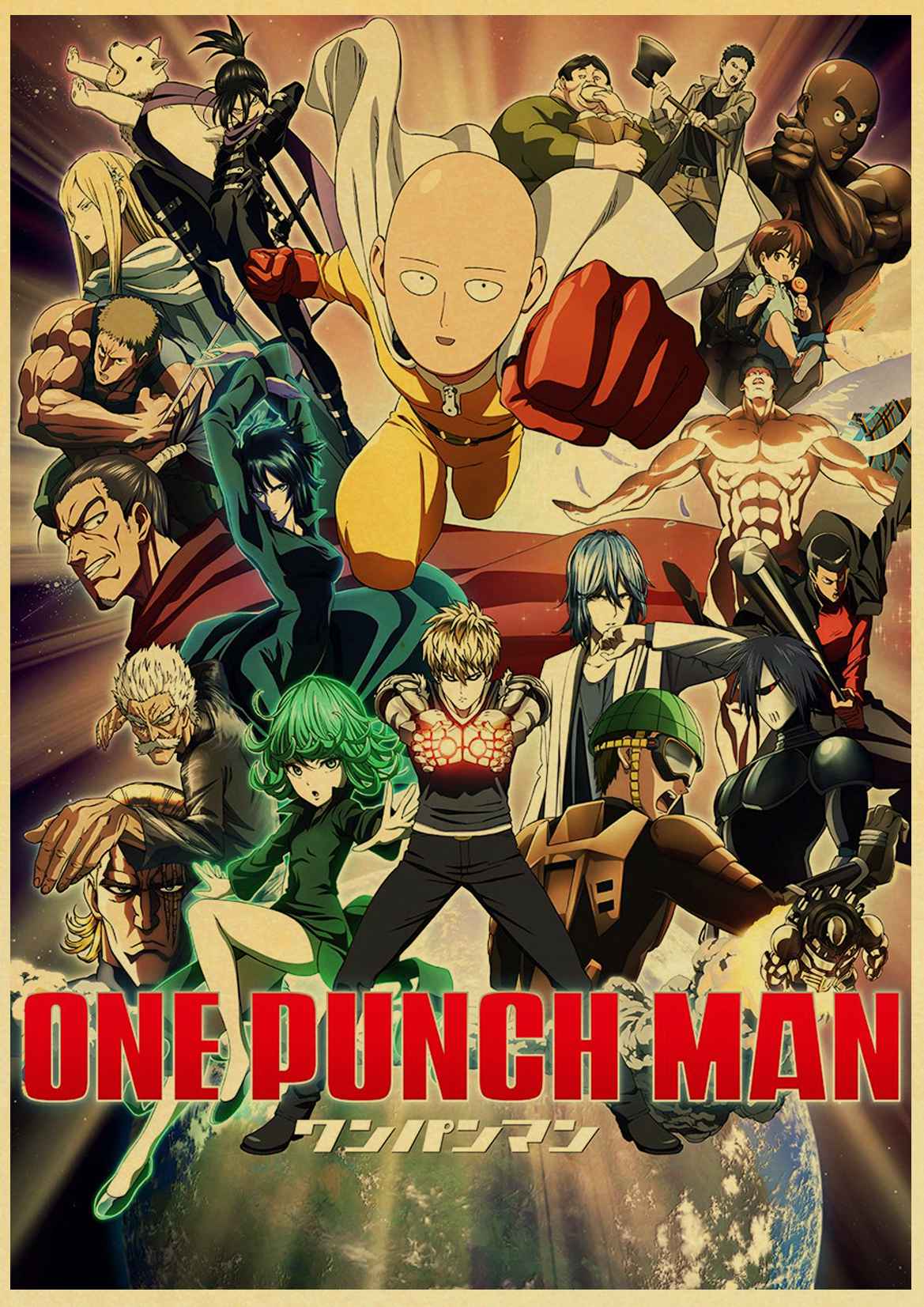 Japanses Anime One Punch Man Saitama Genos Vintage Paper Poster Wall Painting Home Decoration 42x30 Cm 30x21 - 2