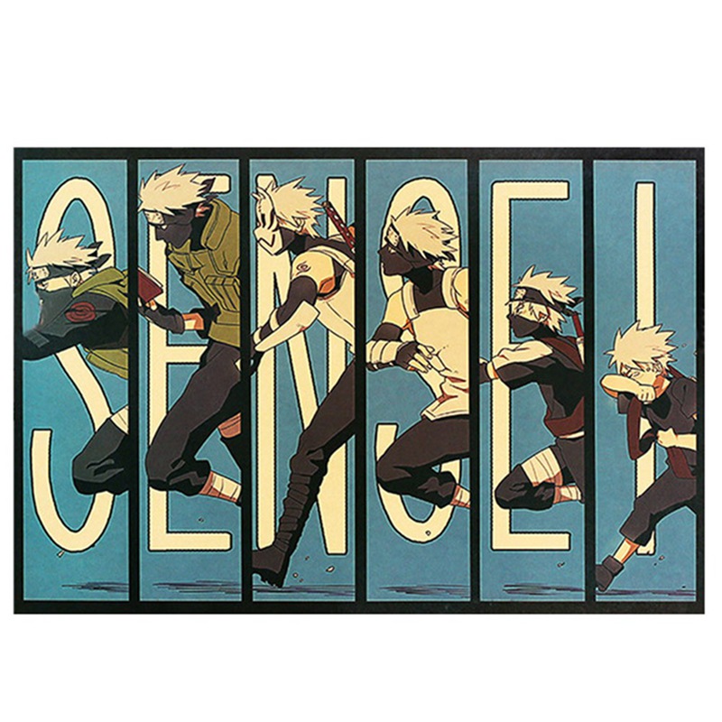Vintage Cartoon Anime Naruto Poster Bar Kids Room Home Decor Comics Retro Kraft Paper Painting - 2