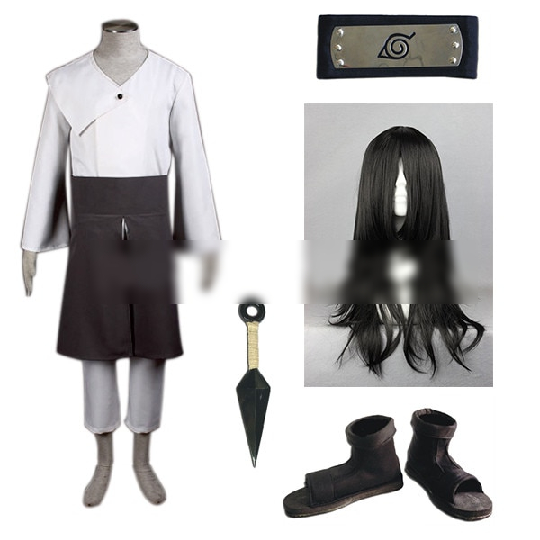 Naruto Hyuuga Neji Full Cosplay Costume Set With Anime Wig - AnimeWare ...