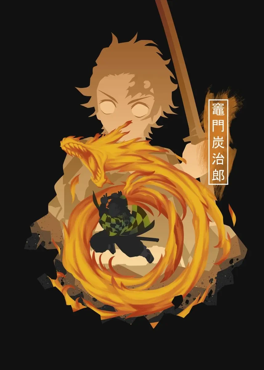 Anime Demon Slayer Watercolor Print Wall Art For Kids Room Decor - 2