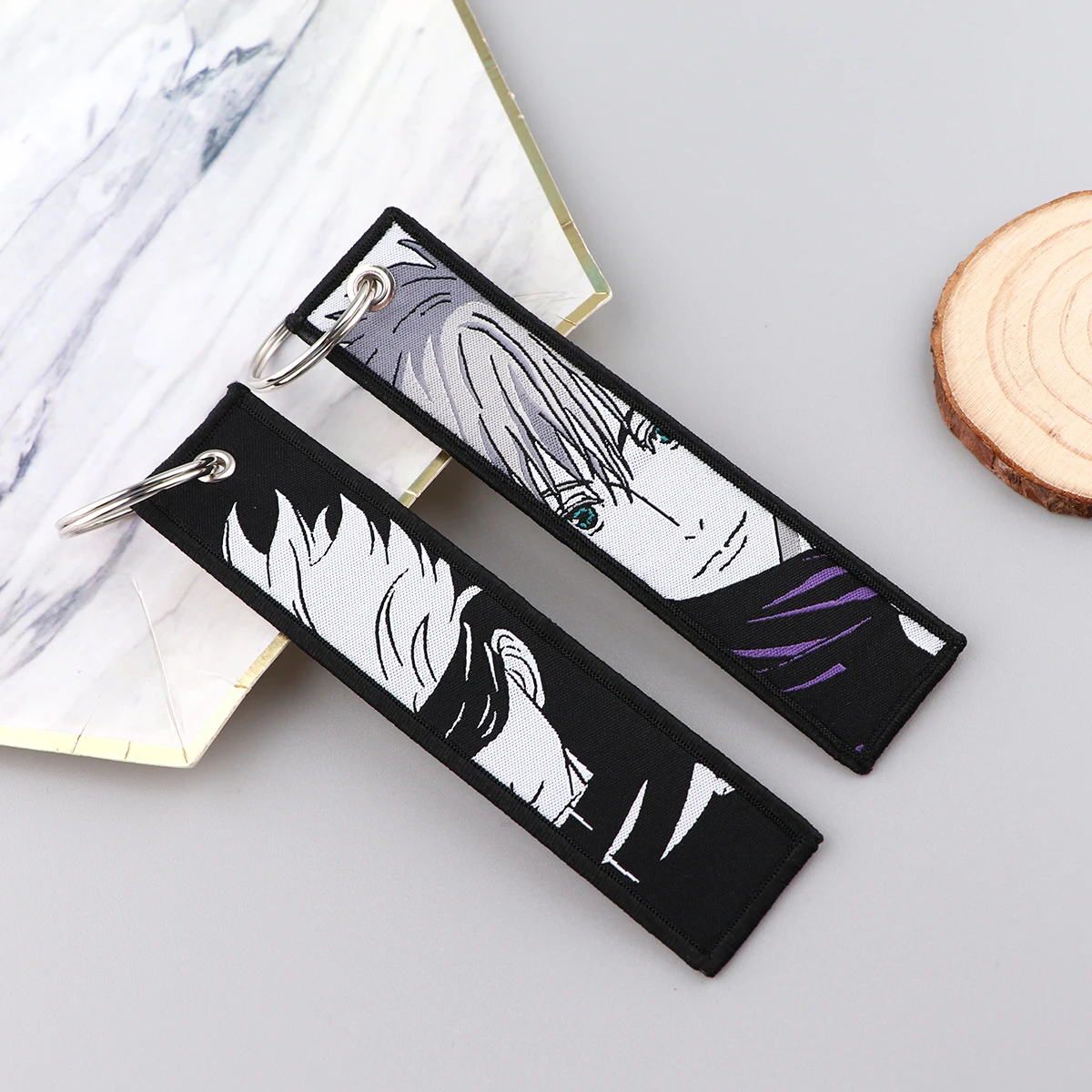 Satoru Gojo Jujutsu Kaisen Anime Embroidered Keyring For Cars Motorcycles - 6