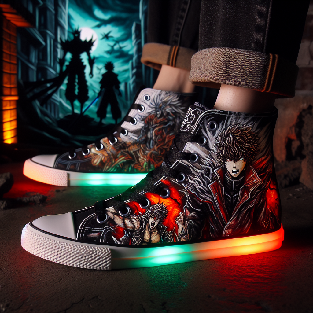 Exploring the Artistry: Hand-Painted Attack on Titan High-Top Canvas Shoes for Cosplay  