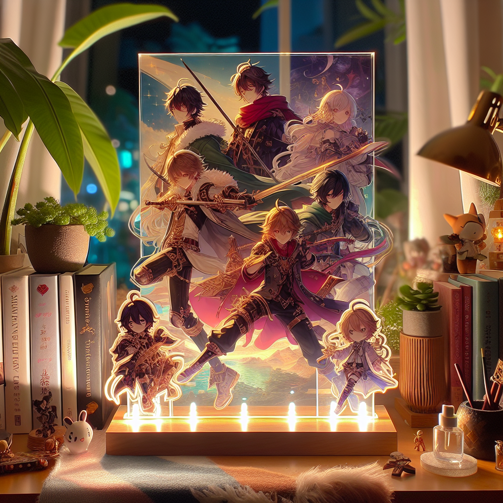 Showcasing Vibrant Artwork: A Decorative Anime Display Piece  