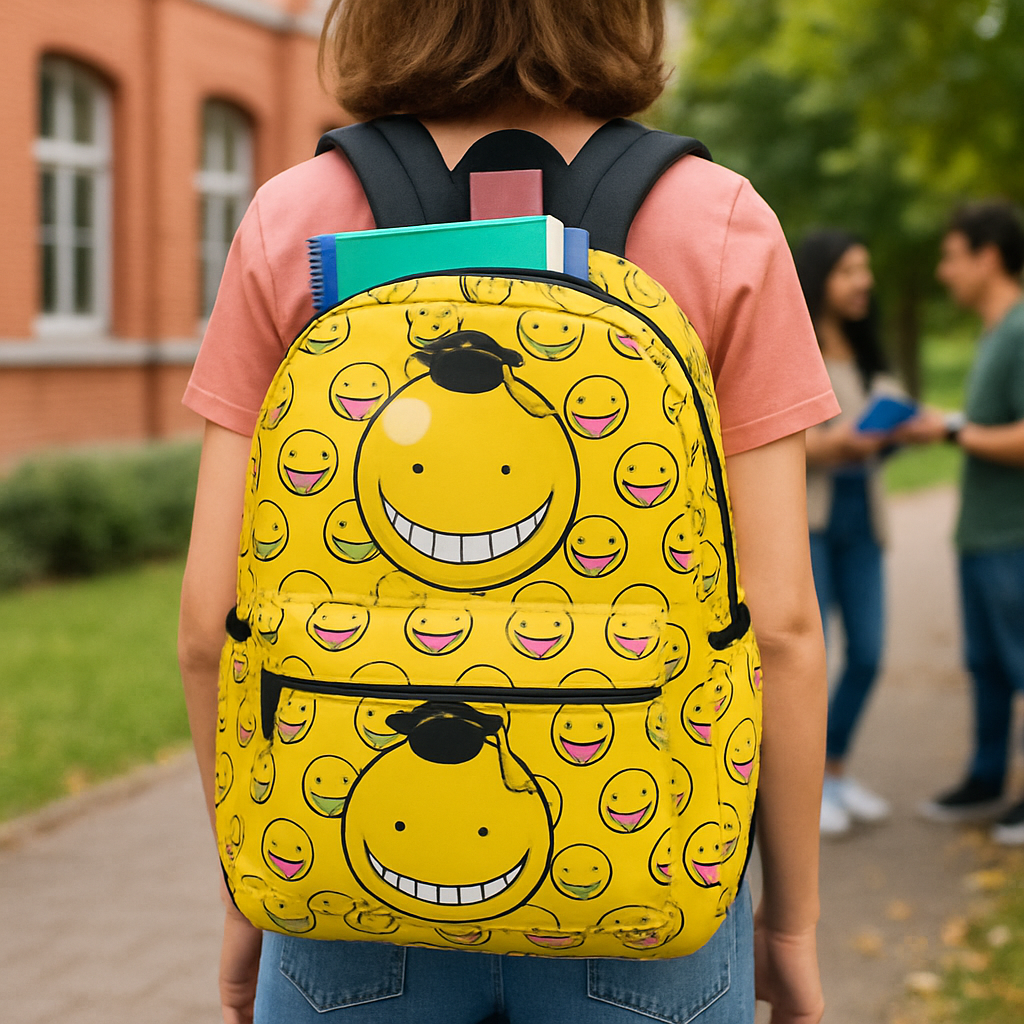 The Functional Benefits of a Stylish Korosensei Emoji Print Backpack for Anime Fans  