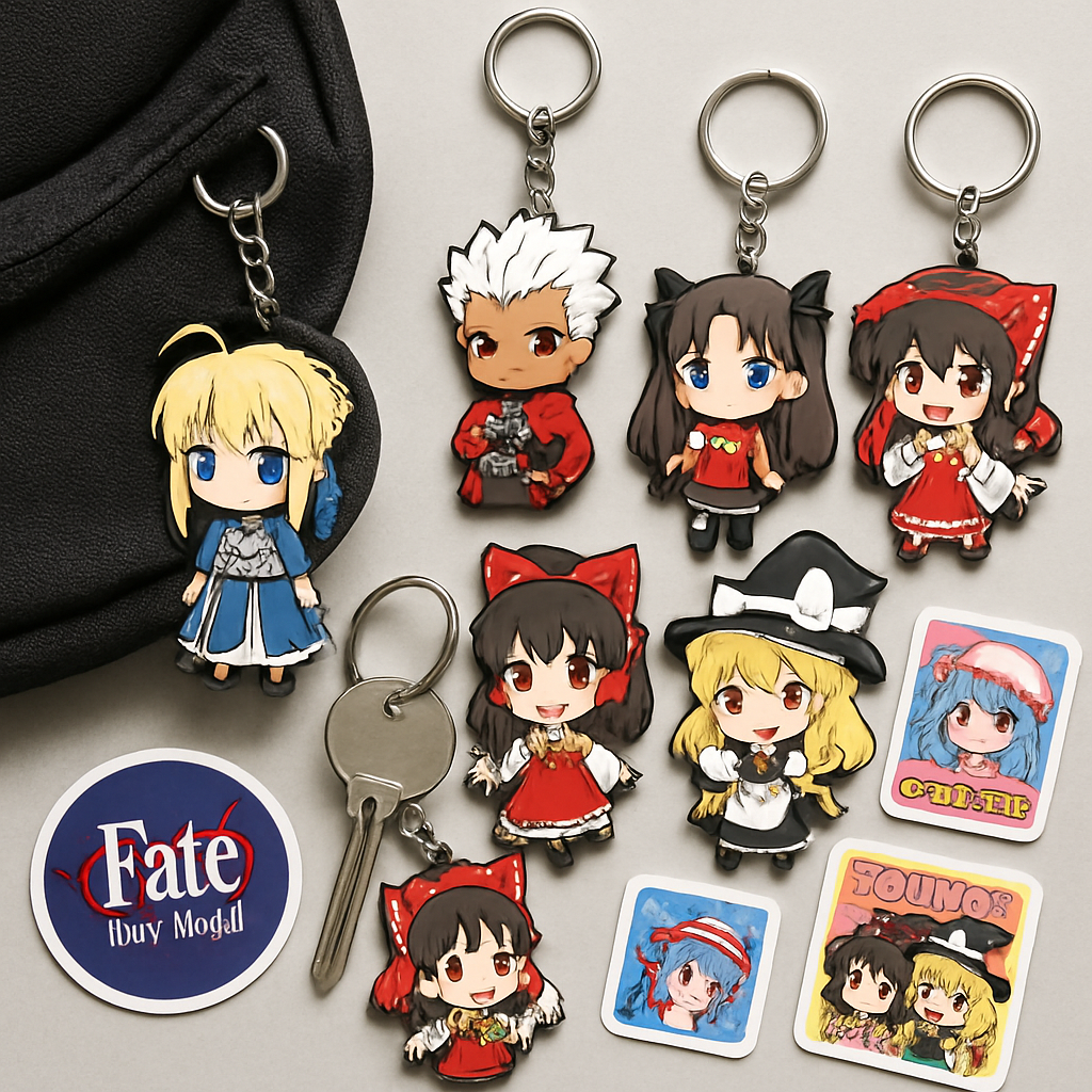 Exploring Vibrant Keychain Accessories Featuring Fate Stay Night and Touhou Project Characters  