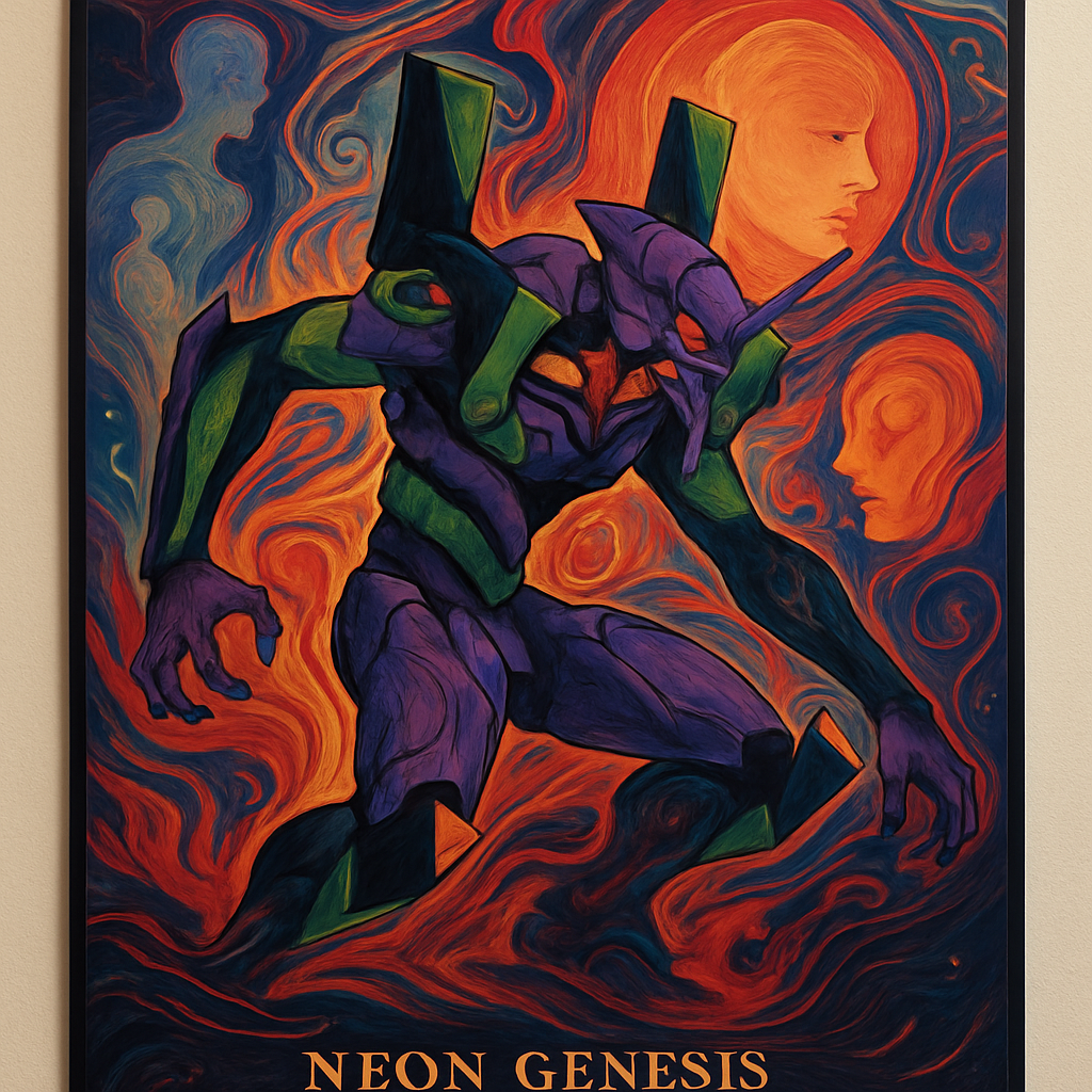 Exploring the Symbolism and Themes in Neon Genesis Evangelion Silk Poster Art  